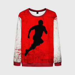 Свитшот мужской Спринтер на красно белом, цвет: 3D-красный
