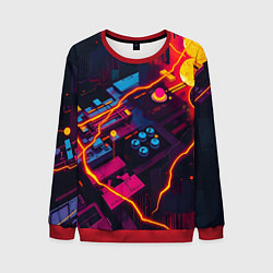 Свитшот мужской Техническая абстракция, цвет: 3D-красный