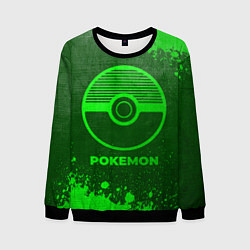 Свитшот мужской Pokemon - green gradient, цвет: 3D-черный