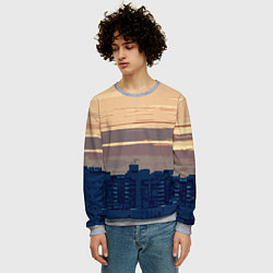 Свитшот мужской Городской пейзаж стилизованный, цвет: 3D-меланж — фото 2