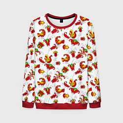 Свитшот мужской Русский народный орнамент в стиле росписей Северно, цвет: 3D-красный