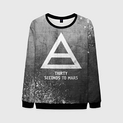 Свитшот мужской Thirty Seconds to Mars - grey gradient, цвет: 3D-черный