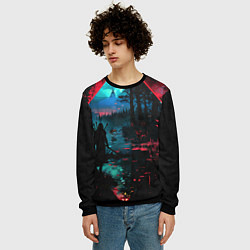 Свитшот мужской Выживание, цвет: 3D-черный — фото 2