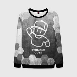 Свитшот мужской Stumble Guys - grey gradient, цвет: 3D-черный