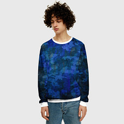 Свитшот мужской Абстракция - blue uniform camouflage, цвет: 3D-белый — фото 2