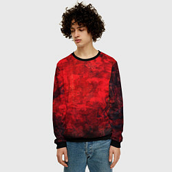 Свитшот мужской Абстракция - red shabby wall, цвет: 3D-черный — фото 2