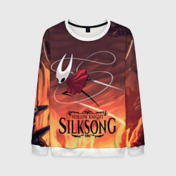 Свитшот мужской Герой Hollow knight silksong, цвет: 3D-белый
