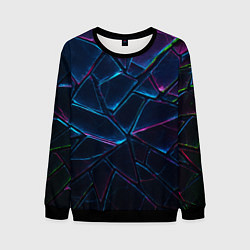 Свитшот мужской Неоновые линии и фигуры, цвет: 3D-черный