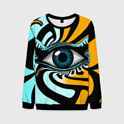 Свитшот мужской Глаз - психоделика, цвет: 3D-черный