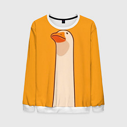 Свитшот мужской Гусь смотрит, цвет: 3D-белый