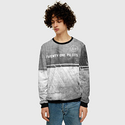 Свитшот мужской Twenty One Pilots - grey gradient посередине, цвет: 3D-черный — фото 2