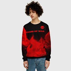 Свитшот мужской Gears of War - red gradient посередине, цвет: 3D-черный — фото 2