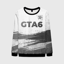 Свитшот мужской GTA6 - white gradient посередине, цвет: 3D-черный