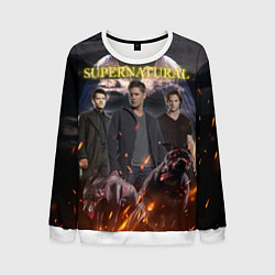 Свитшот мужской Supernatural - true hunters, цвет: 3D-белый