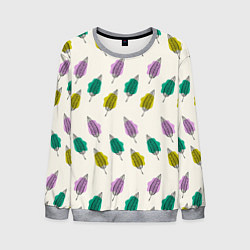 Свитшот мужской Листья на пятнах, цвет: 3D-меланж