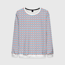 Мужской свитшот Красно-синие фигуры на белом фоне