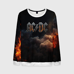 Свитшот мужской ACDC металлический лого, цвет: 3D-белый