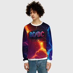Свитшот мужской ACDC логотип в градиенте, цвет: 3D-белый — фото 2