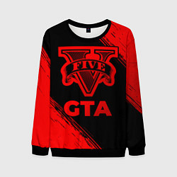 Свитшот мужской GTA - red gradient, цвет: 3D-черный
