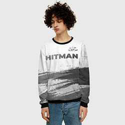 Свитшот мужской Hitman - white gradient посередине, цвет: 3D-черный — фото 2