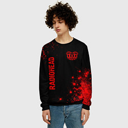 Свитшот мужской Radiohead - red gradient вертикально, цвет: 3D-черный — фото 2