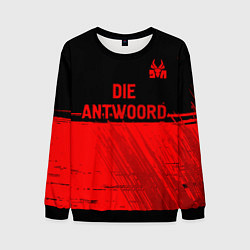 Свитшот мужской Die Antwoord - red gradient посередине, цвет: 3D-черный
