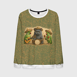 Свитшот мужской Надежды маленький оркестрик в оливковом, цвет: 3D-белый