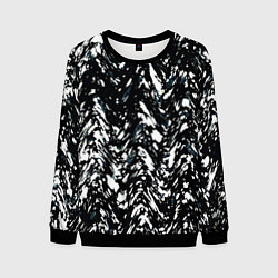 Свитшот мужской Искажённый пёстрый чёрно-белый, цвет: 3D-черный