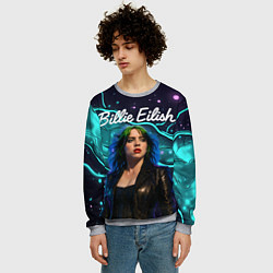 Свитшот мужской Певица Билли Айлиш, цвет: 3D-меланж — фото 2