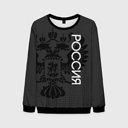 Мужской свитшот Россия тёмный серый с гербом