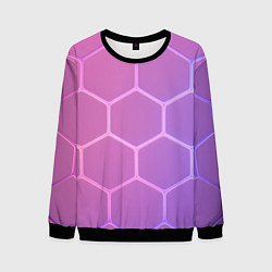 Мужской свитшот Розовые неоновые соты