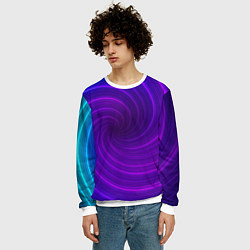 Свитшот мужской Фиолетовая спираль, цвет: 3D-белый — фото 2