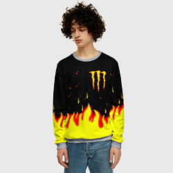 Свитшот мужской Monster energy fire steel, цвет: 3D-меланж — фото 2