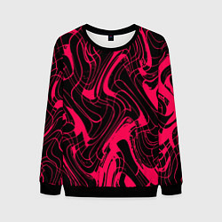 Свитшот мужской Чёрно-розовый абстрактные линии, цвет: 3D-черный