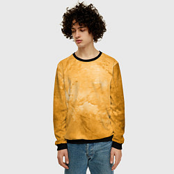 Свитшот мужской Абстракция - bright yellow, цвет: 3D-черный — фото 2