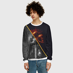 Свитшот мужской Темный рыцарь в унынье, цвет: 3D-белый — фото 2