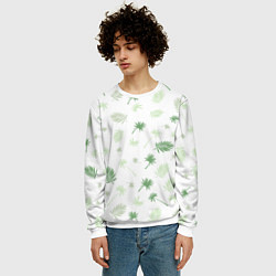 Свитшот мужской Текстура белой гавайской рубашки, цвет: 3D-белый — фото 2