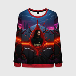 Свитшот мужской Bones внутри капли, цвет: 3D-красный