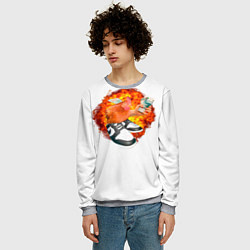 Свитшот мужской Петух на дрипе - swag chiken money meme, цвет: 3D-меланж — фото 2
