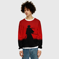 Свитшот мужской Самурай в пути, цвет: 3D-белый — фото 2