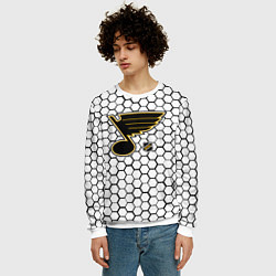 Свитшот мужской Сент Луис Блюз - белые соты, цвет: 3D-белый — фото 2