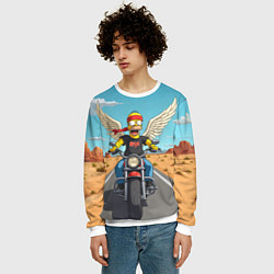 Свитшот мужской Летящий в даль Гомер - Ария, цвет: 3D-белый — фото 2