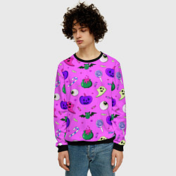 Свитшот мужской Halloween pink, цвет: 3D-черный — фото 2