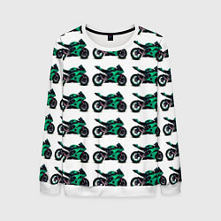 Свитшот мужской Motorcycle turquoise, цвет: 3D-белый