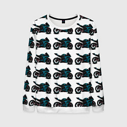 Свитшот мужской Motorbike blue, цвет: 3D-белый