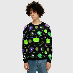 Свитшот мужской Halloween black pumpkin pattern, цвет: 3D-черный — фото 2