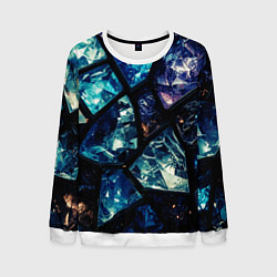 Свитшот мужской Текстура драгоценных камней, цвет: 3D-белый