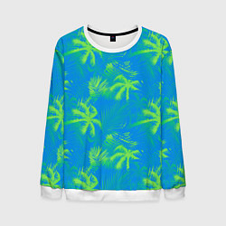 Свитшот мужской Palm light green light blue, цвет: 3D-белый