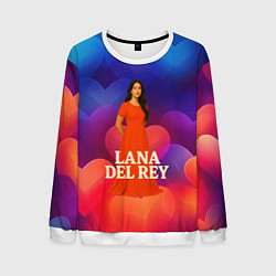 Мужской свитшот Lana Del Rey на фоне сердечек