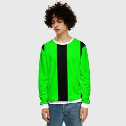 Свитшот мужской Color green black line, цвет: 3D-белый — фото 2